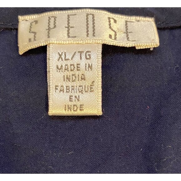 Navy Blue Spense Womens XL V-Neck Long Sleeve Top With Floral Embroidery Detail - Picture 3 of 9